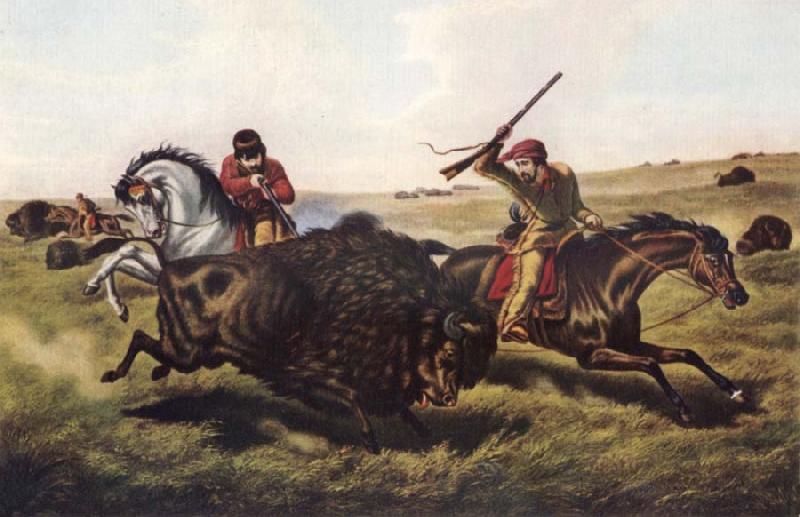 Tait Arthur Fitzwilliam Life on the Prairie-The Buffalo Hunt